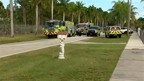 Firefighters monitoring smoky conditions following grass fire near Zoo Miami
